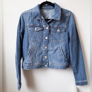 NWT Sonoma Jean Jacket Denim Cotton Women X-Small Cottagecore Gilmore Girls Y2K